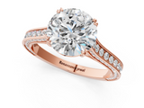 Rose gold Round Diamond Solitaire with Pave Band and Six-Prong Setting_33