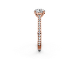 Rose gold Round Diamond Solitaire with Pave Band and Six-Prong Setting_34