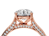 Rose gold Round Diamond Solitaire with Pave Band and Six-Prong Setting_36