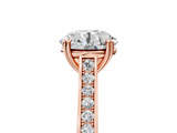 Rose gold Round Diamond Solitaire with Pave Band and Six-Prong Setting_37