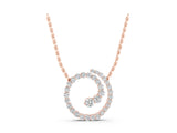 Rose gold Round Diamond Spiral Pendant with Prong Setting_22