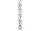 Rose gold Round Diamond Spiral Prong Pendant_6