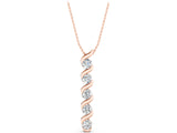 Rose gold Round Diamond Spiral Prong Pendant_7