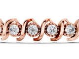 Rose gold Round Diamond Spiral Prong Tennis Bracelet_7