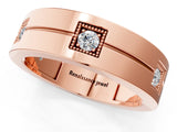 Rose gold Round Diamond Square Station Mens Band_1