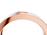 Rose gold Round Diamond Square Station Mens Band_4