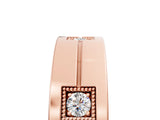 Rose gold Round Diamond Square Station Mens Band_5