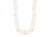 Rose gold Round Diamond Station Necklace_35