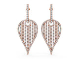 Rose gold Round Diamond Striped Teardrop Statement Drop Earrings_16