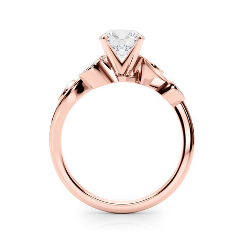 Rose gold Round Diamond Swirl Band with Prong Setting 2