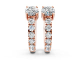 Rose gold Round Diamond Taylor Huggie Hoop Earrings