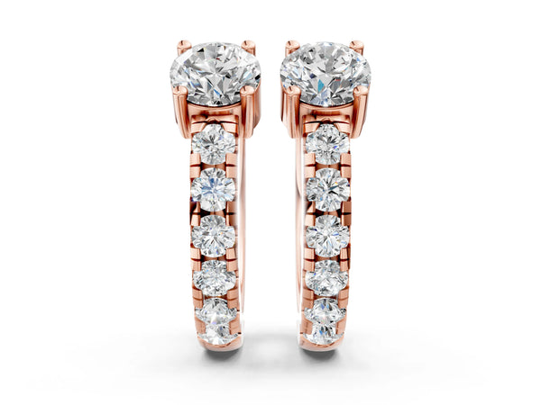 Rose gold Round Diamond Taylor Huggie Hoop Earrings