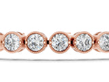 Rose gold Round Diamond Tennis Bracelet with Bezel Setting and Box Clasp_7