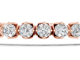 Rose gold Round Diamond Tennis Bracelet with Box Chain and Basket Prong Setting_3