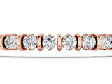 Rose gold Round Diamond Tennis Bracelet with Channel Setting and Box Clasp_3