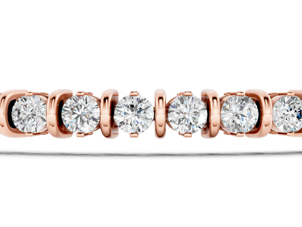 Rose gold Round Diamond Tennis Bracelet with Channel Setting and Box Clasp