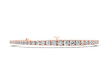 Rose gold Round Diamond Tennis Bracelet with Four-Prong Setting on a White Gold Band_2