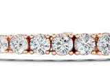 Rose gold Round Diamond Tennis Bracelet with Four-Prong Setting on a White Gold Band_3
