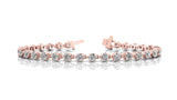 Rose gold Round Diamond Tennis Bracelet with Four-Prong Setting