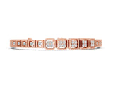 Rose gold Round Diamond Tennis Bracelet with Milgrain Bezel Setting_22