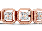 Rose gold Round Diamond Tennis Bracelet with Milgrain Bezel Setting_23