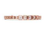Rose gold Round Diamond Tennis Bracelet with Milgrain Bezel Setting_4