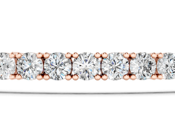 Rose gold Round Diamond Tennis Bracelet with Prong Setting in White Gold