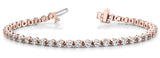 Rose gold Round Diamond Tennis Bracelet with Prong Setting on a Link Band