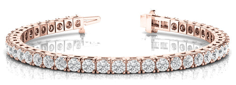Rose gold Round Diamond Tennis Bracelet with Prong Setting