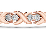 Rose gold Round Diamond Tennis Bracelet with X-Link Band and Prong Setting_3