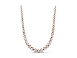 Rose gold Round Diamond Tennis Necklace with Bezel Setting and Prong Setting_1