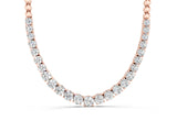 Rose gold Round Diamond Tennis Necklace with Prong Setting and Bead Chain_24