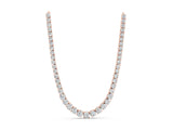 Rose gold Round Diamond Tennis Necklace with Prong Setting_1