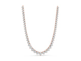 Rose gold Round Diamond Tennis Necklace with Three-Prong Setting_1
