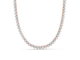 Rose gold Round Diamond Tennis Necklace with Three-Prong Setting_4