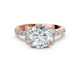 Rose gold Round Diamond Three-Stone Pave Band with Four-Prong Setting_32