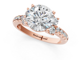 Rose gold Round Diamond Three-Stone Pave Band with Four-Prong Setting_33