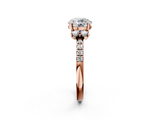 Rose gold Round Diamond Three-Stone Pave Band with Four-Prong Setting_34
