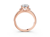 Rose gold Round Diamond Three-Stone Pave Band with Four-Prong Setting_35