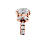 Rose gold Round Diamond Three-Stone Pave Band with Four-Prong Setting_37