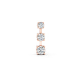 Rose gold Round Diamond Triple Bar Pendant with Four-Prong Setting_6