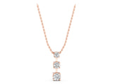 Rose gold Round Diamond Triple Bar Pendant with Four-Prong Setting_7