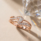 Rose gold Round Diamond Twist Band with Pavé Setting_15