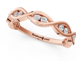 Rose gold Round Diamond Twist Eternity Band with Bezel Setting_5
