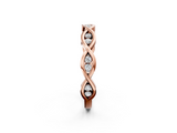 Rose gold Round Diamond Twist Eternity Band with Bezel Setting_6