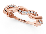 Rose gold Round Diamond Twist Eternity Band with Pavé Setting_24