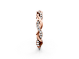 Rose gold Round Diamond Twist Eternity Band with Pavé Setting_25