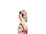 Rose gold Round Diamond Twist Eternity Band with Pavé Setting_28