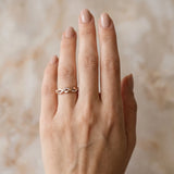 Rose gold Round Diamond Twist Eternity Band with Pavé Setting_39