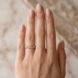 Rose gold Round Diamond Twisted Eternity Band with Pavé and Shared Prong Setting